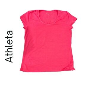 Athleta Bright Pink Size L Short Sleeve Active T-Shirt